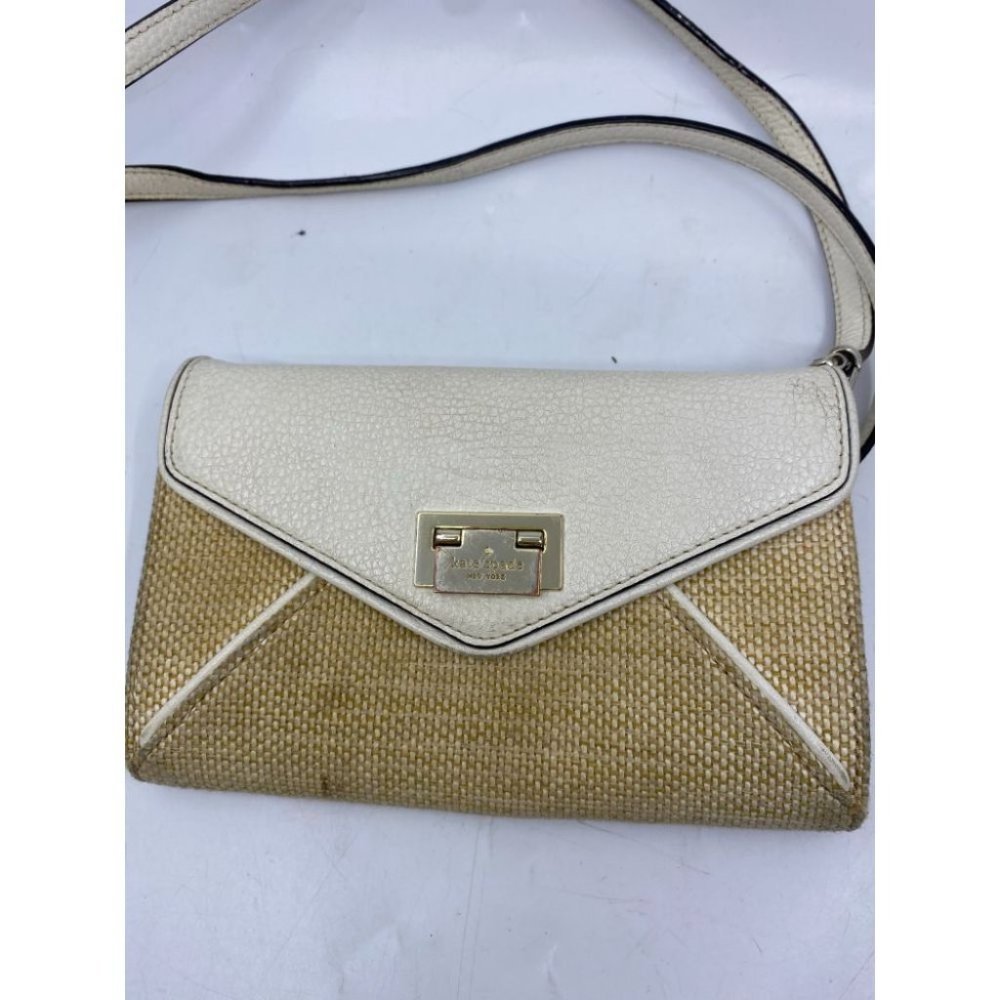 Kate Spade White Tan Fabric Crossbody Bag - Picture 3 of 9
